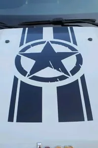 ADESIVI COFANO COMPATIBILI JEEP RENEGADE STELLA MILITARE CON FASCE - Foto 1 di 1