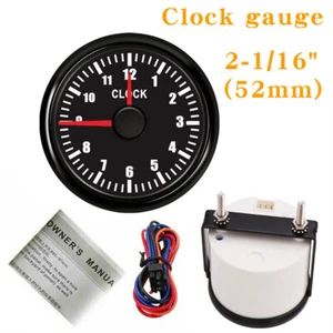 52MM 2-1/16" Clock Gauge 12Hours Red LED Waterproof For Car Marine Boat US STOCK - Picture 1 of 7