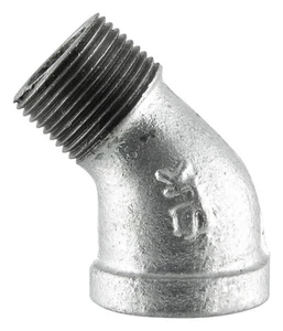 1-1/2" Elbow 45° Male/Female Galvanised Malleable Iron Pipe Fitting BSP - Picture 1 of 1