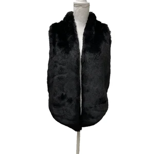 Tart Faux Fur Vest Womens Small Black Sleeveless Classic Gorpcore Edgy Outdoor - Picture 1 of 8