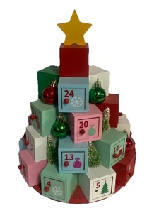 Ashland 2019 Advent Calendar Wooden Block Christmas Tree, 12" Tall X 9" Wide - Picture 1 of 9