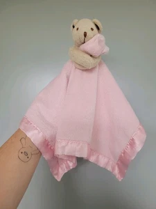  Kiddopotamus Pink Lovey Plush Bear Security Blanket Satin 15"x15" Soft Sleepy - Picture 1 of 11