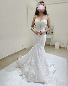 Exclusive Custom Wedding Dress Paired with Veil ! - Picture 1 of 6
