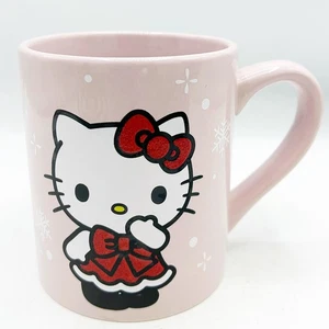 Hello Kitty in Glitzer Rot Kleid Rosa Tasse Sanrio - Bild 1 von 7