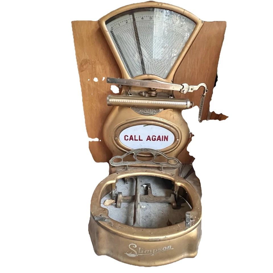 Antique Stimpson Computing Scale Co. Brass Grocery Scale Louisville KY 1908–1919 - Image 1 of 4