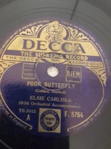 ELSIE CARLISLE POOR BUTTERFLY DECCA F.5764 - Imagen 1 de 4