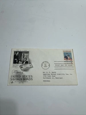 First Day Issue 1966 25 Years of United States Savings Bonds 5c Stamp/Envelope - Image 1 of 4