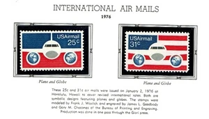1976 U.S. Classic 25c AIRMAIL Plane & Globes  SET Sc#C89-90 M/NH/OG* Pristine - Picture 1 of 1