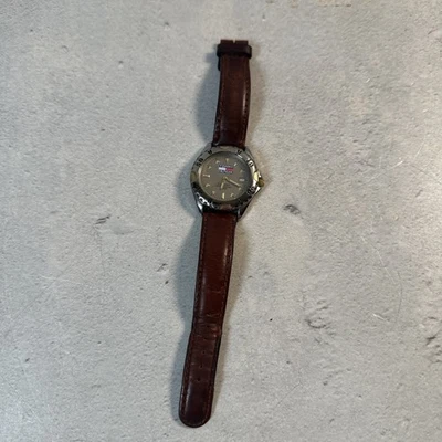 Vintage Tommy Hilfiger Mens Watch 38mm Two Tone Case W/Leather Band BX - Image 1 of 4