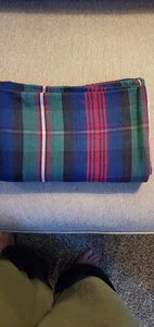 NEW Impressions Tartan Plaid Christmas India 100% Cotton Tablecloth 52" x 70" - Picture 1 of 8