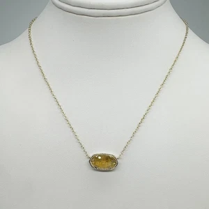 Kendra Scott "Elisa Gold Pendant Necklace in Citrine" - Picture 1 of 4