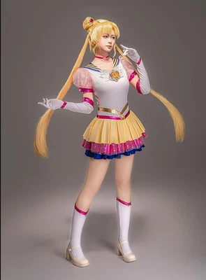 Fantasia Cosplay Anime Sailor Moon Tsukino Usagi Uniforme Vestido G/XL Nova - Imagem 1 de 4
