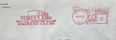 US University Meter Cover(36) +1965 UIUC Urbana+New Civil Engineering Bldg +ASCE - Image 1 of 3