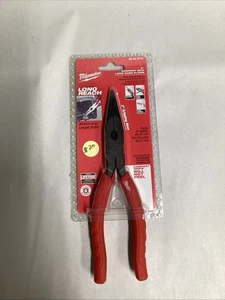 Milwaukee 48-22-6101 8-Inch Comfort Grip Long Needle Nose Pliers for Wire Cutter - Picture 1 of 2