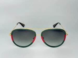 Gucci GG0062S 003 57mm Pilotenbrille grün/rot Unisex mit hellgrauen Gläsern - Bild 1 von 16