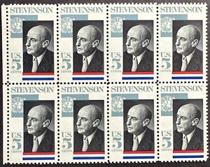 US 1965 Scott # 1275 Block Of 4 MNH OG - Adlai Stevenson - Picture 1 of 2