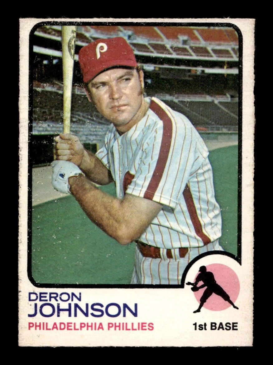 1973 O Pee Chee OPC #590 Deron Johnson Phillies EX-MT *e5