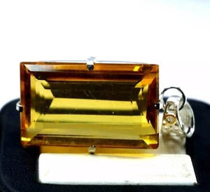 Citrine 94.50 Ct Natural Baguette Yellow 925 Solid Sterling Silver Pendant Gem - Picture 1 of 5