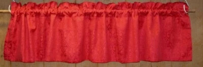 (1) Par de cortinas y cenefas de jacquard y 2 lazos rojo apagado ~ 42" de ancho x 84" L panel Ea Foto 1 de 3