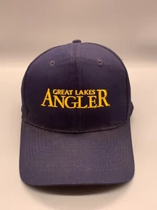 VINTAGE Great Lakes Angler Hat Cap Blue Yellow KC Fish Fishing Outdoor Dad Mens - Picture 1 of 12