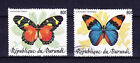 BURUNDI 1989,  BUTTERFLIES,  SURCHARGES: 80/35,  Mi 1704,  1705,  VERY RARE! € 200, -