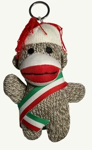 Mini Sock Monkey With Ribbon Keychain - Picture 1 of 8