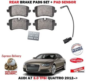 FOR AUDI A7 3.0 TFSI QUATTRO 2012->NEW REAR BRAKE PADS COMPLETE WITH SENSORS - Picture 1 of 1