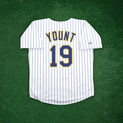 MAJESTIC Robin Yount 1989 Milwaukee Brewers Men's Home White Cooperstown Jersey