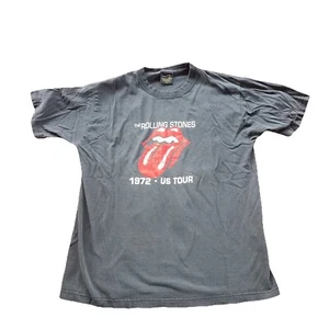 VTG The Rolling Stones Shirt Men's Large Black Tongue Concert Tour Rock Band Y2K - Picture 1 of 5