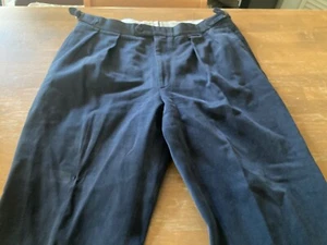 Vintage Hertling Mens Blue Slacks Pants-HandMade in USA-SZ 38x 28 pleats EUC EVC - Picture 1 of 6