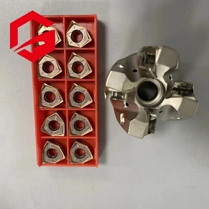 1PCS MFWN90 50-22-4T endmill cutter+ WNMU080608-EF Double side 6flute 90° insert - Foto 1 di 8