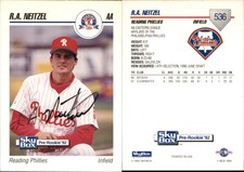 R.A. Neitzel Signed 1992 SkyBox Team Sets AA #536 Card Reading Phillies Auto AU