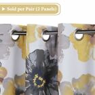 2x Blockout Floral Curtains Eyelet Blackout Curtain Draperies For Living Bedroom