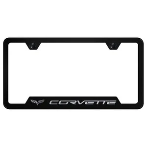 Chevy Corvette C6 Laser Etched Logo Cut-Out License Plate Frame - Picture 1 of 8