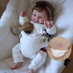 Realistic Newborn Doll 20 Inch Full Body Silicone Doll Gift Set with Rooted Hair - Picture 1 of 13