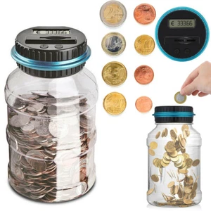 1,8L Spardose mit Zählwerk LCD Digital Anzeige Spardose Automatische Münzzähler - Bild 1 von 12