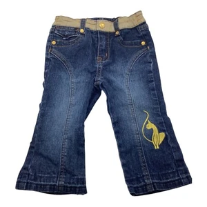 Baby Phat Baby Mädchen Denim Jeans 12M bestickt Katze Gold Akzente Stretch - Bild 1 von 12
