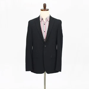 J. Ferrar 40L Black Sport Coat Blazer Jacket Solid 2B Polyester - Picture 1 of 11