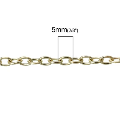 6ft 14K Gold plated Cable Chains 3mm oval Link Findings Jewelry making p5 - Image 1 of 2