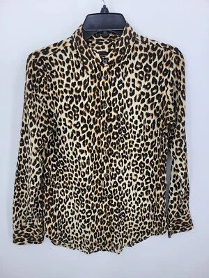 Equipo X Kate Moss Top Mujer XS Estampado Animal Seda Manga Larga Carrera Artístico Foto 1 de 4