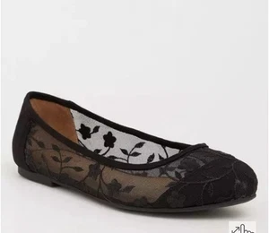 Torrid Black Mesh Round Toe Shoes Ballerina Flats 12W Comfort Cushioned slipon  - Picture 1 of 12