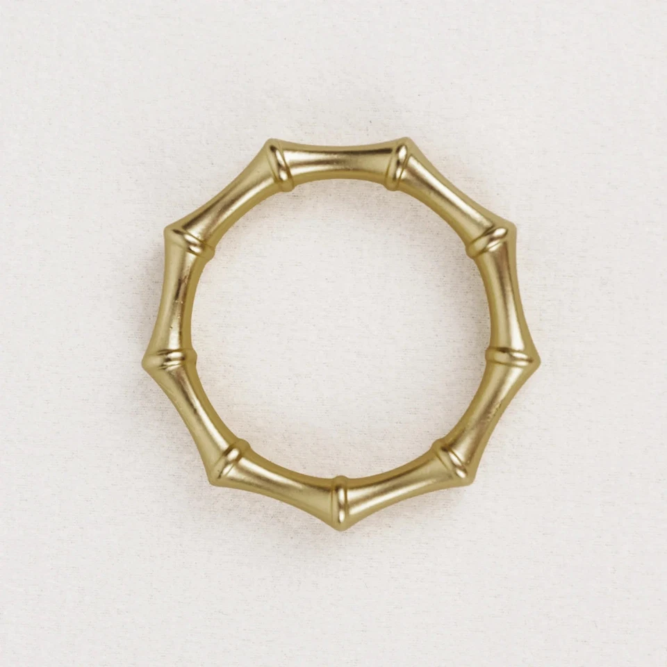 4 servilleteros de metal con diseño de nudillos de bambú redondos dorados decoración de fiestas eventos Foto 1 de 4