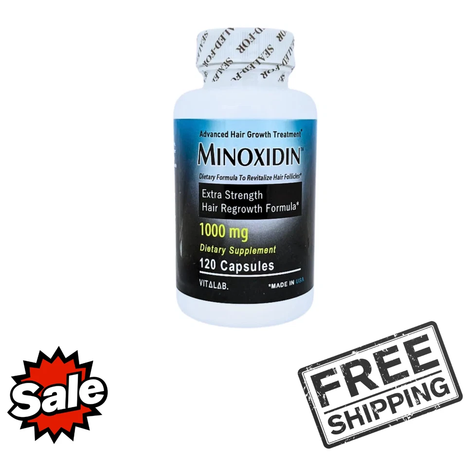 Minoxidina 1000mg Suplemento para el Crecimiento del Cabello - 120 Cápsulas Tratamiento Anti Pérdida de Cabello Foto 1 de 4