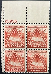 U.S. Scott #976, Plate Block of 4, Fort Bliss Centennial, Fine-Very Fine, MNH - Picture 1 of 1