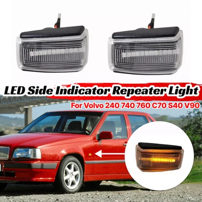 Sequential Side Marker Repeater Light Lamp For Volvo 240 740 760 780 850 V40 V90 - Image 1 of 4