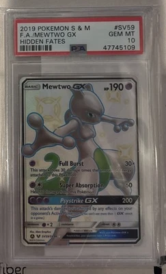 PSA 10 Mewtwo GX SV59/SV94 Hidden Fates Shiny Vault Pokemon 2019 Foto 1 de 2