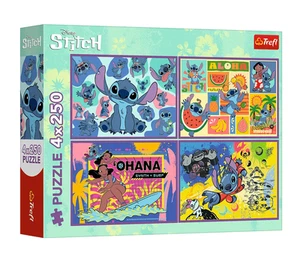 Trefl Puzzel 4 in 1 Lilo & Stitch -4 x 250 Teile - Erstaunlicher Stitch - Bild 1 von 5