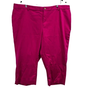 Lauren Ralph Lauren Hose Damen 22W Fuchsia Baumwolle Elasthan Stretch Cropped - Bild 1 von 10