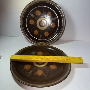 2 Georges Briard Azteken Braun/Orange Steinzeug Ersatz Essteller 10,5" - Bild 1 von 7