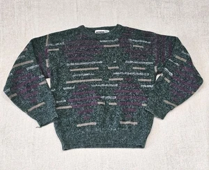 Maglione uomo vintage rovere bianco pullover medio morbido geometrico papà nonno core - Foto 1 di 8